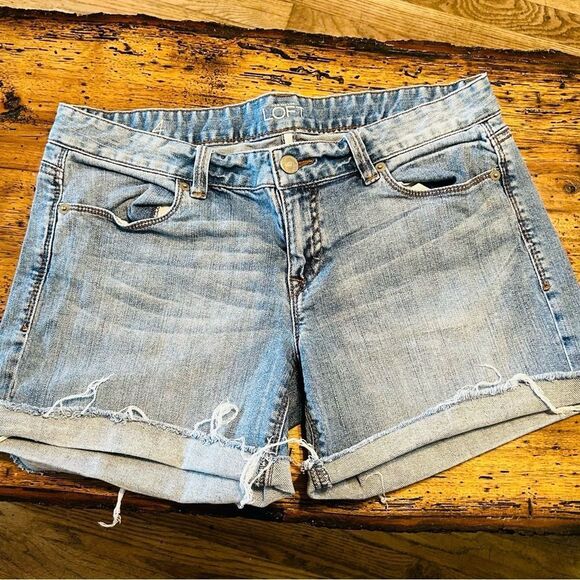 Ann Taylor Loft stretchy cut off blue jeans shorts cuffed or not cuffed … - Picture 1 of 4